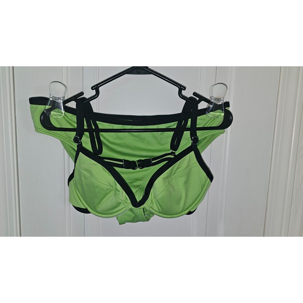 Merona 2-Piece Swimsuit Size 12 Neon Green & Black Two-Piece Bathing Suit